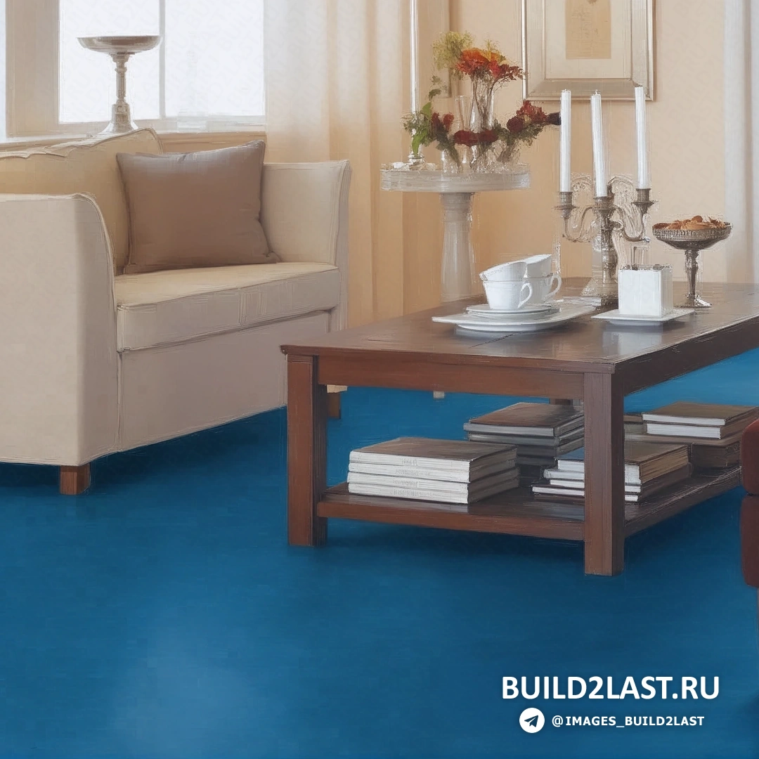 Графичный интерьер с линолеумом в пастельных тонах и яркими акцентами