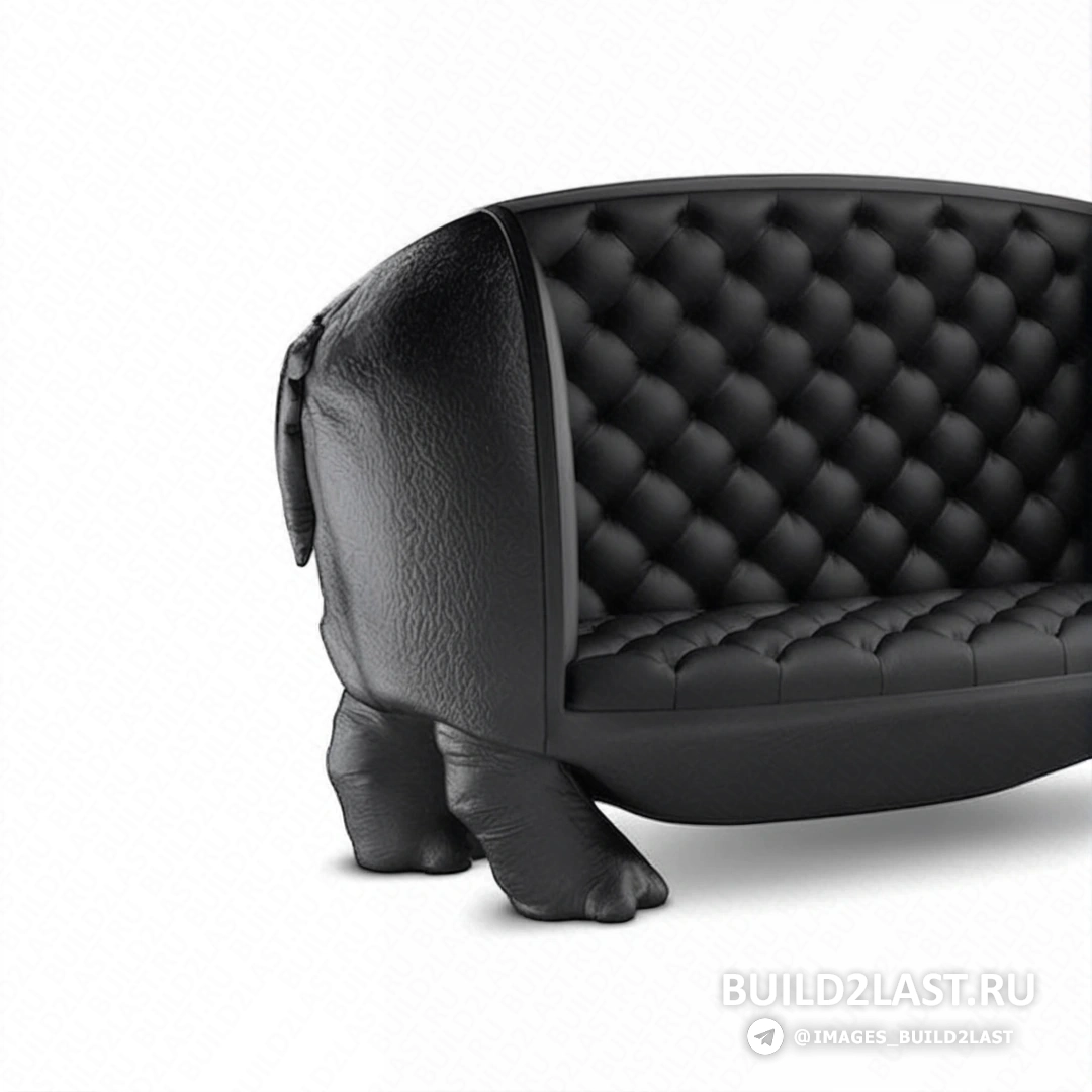 Кресло в форме крокодила с хищным дизайном и элементами кожи