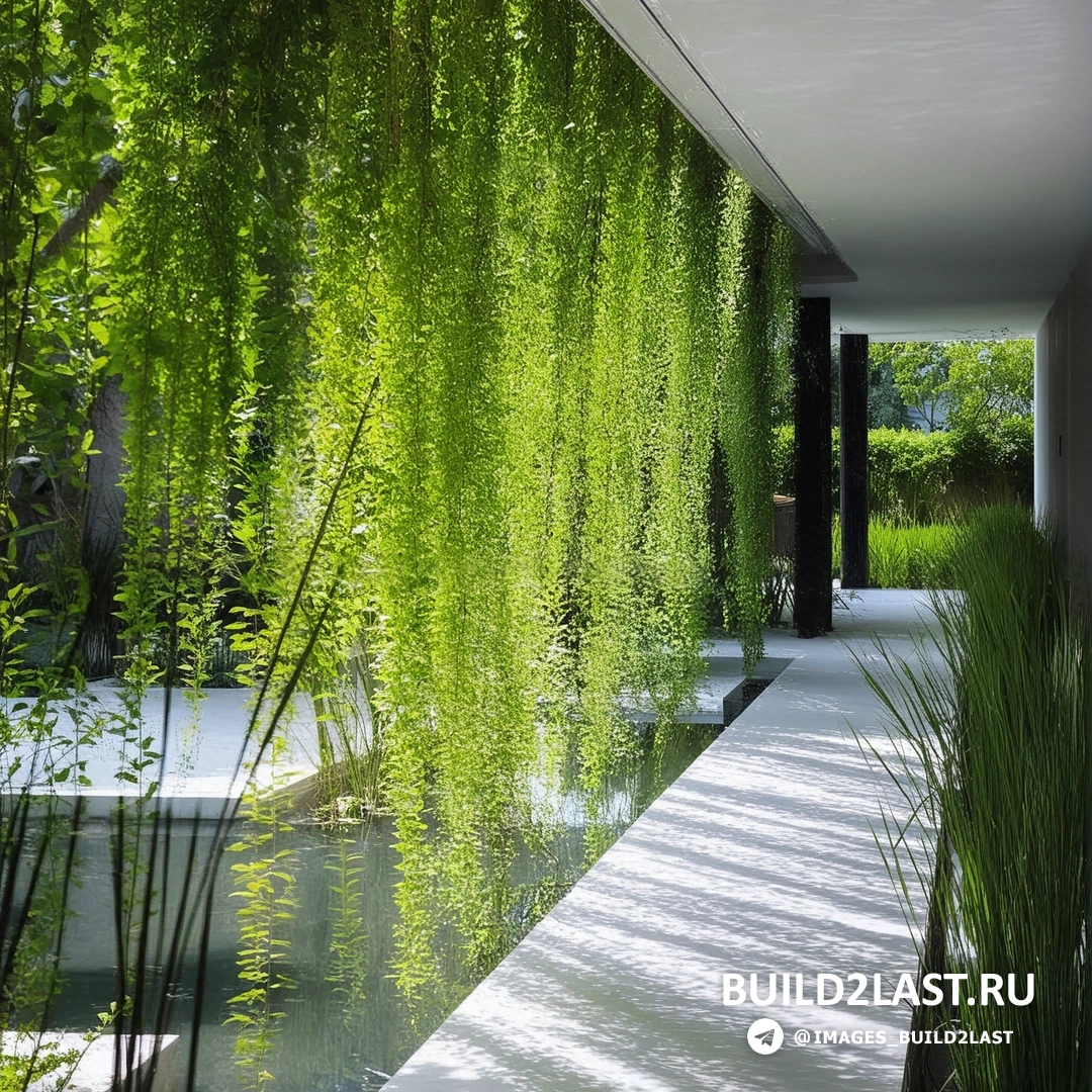 Озеленение и фитодизайн на открытом пространстве спа-центра с бетонными и декоративными покрытиями в Вьетнаме, уличное освещение